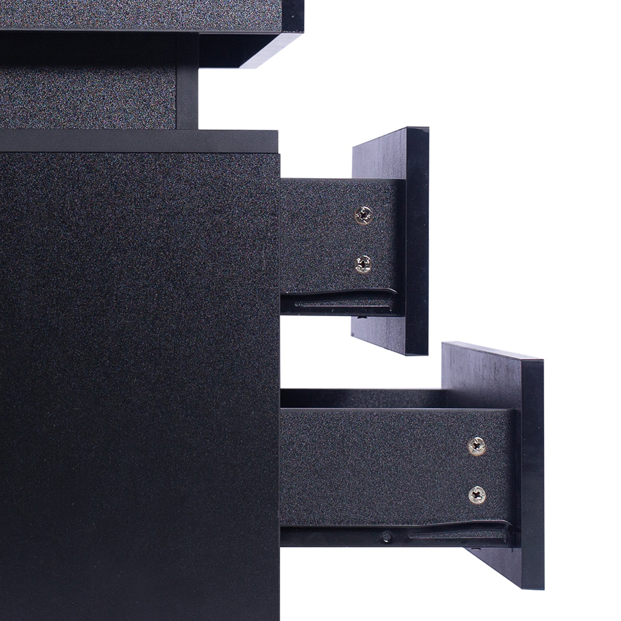 Levede Bedside Tables Side Table 2 Drawers Black-1954802716106690563