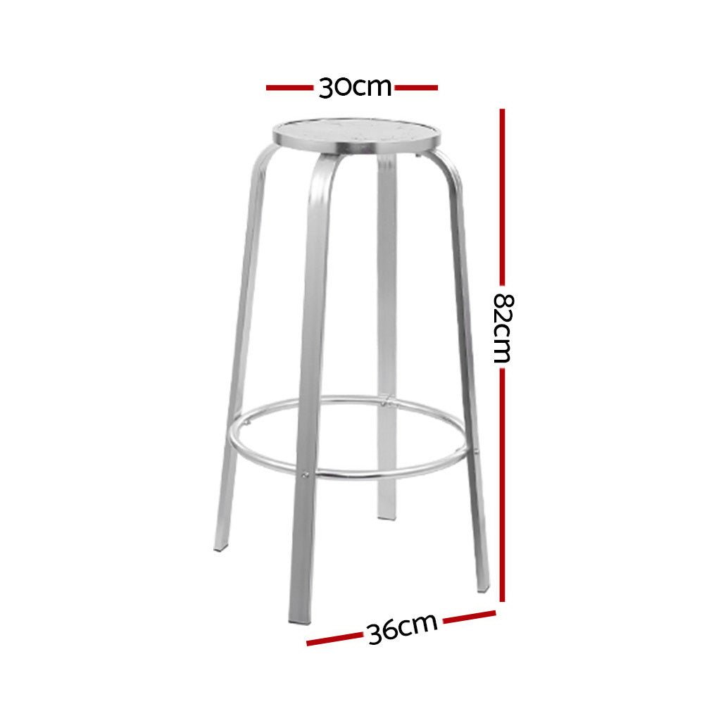 2-Piece Outdoor Bar Stools Patio Indoor Bistro Aluminum Chairs - Furniture > Bar Stools & Chairs - Bedzy Australia