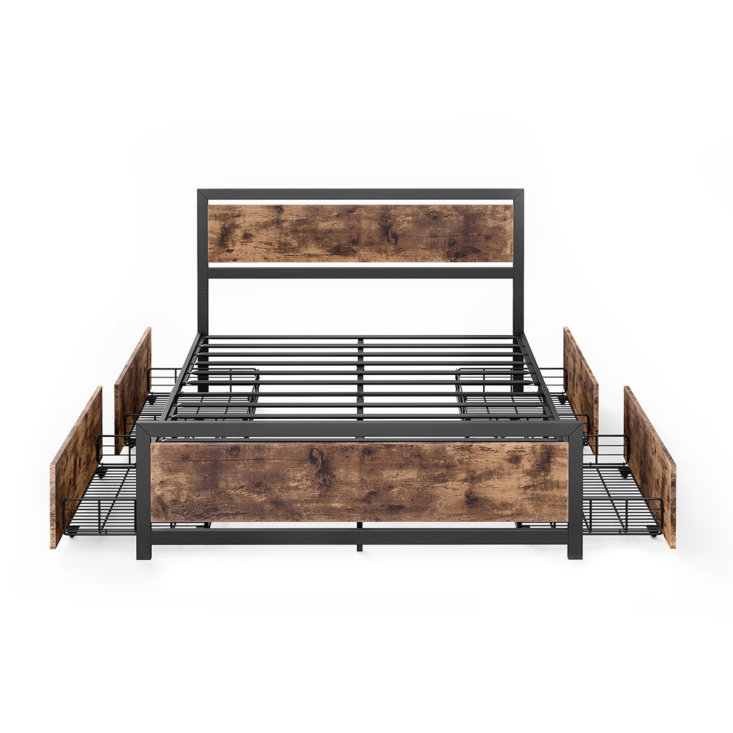 Levede Queen Bed Frame Industrial Mattress-1910113214197272577