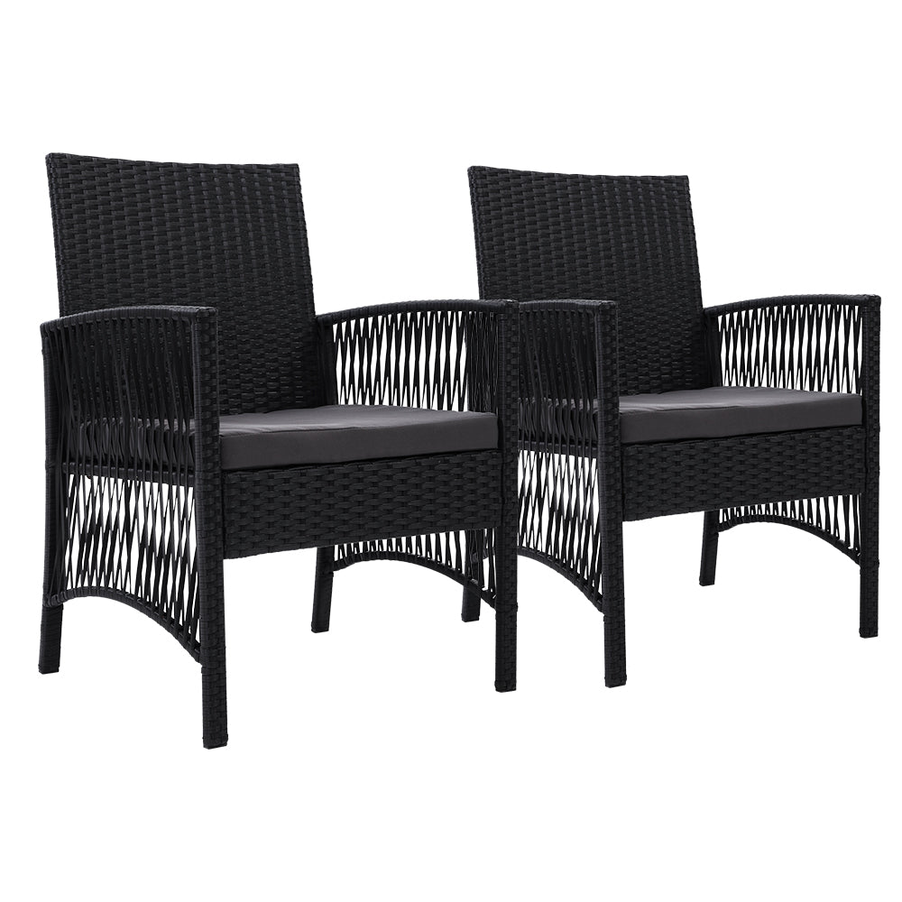 2PC Outdoor Dining Chairs Patio Furniture Wicker Lounge Chair Garden - Furniture > Outdoor - Bedzy Australia