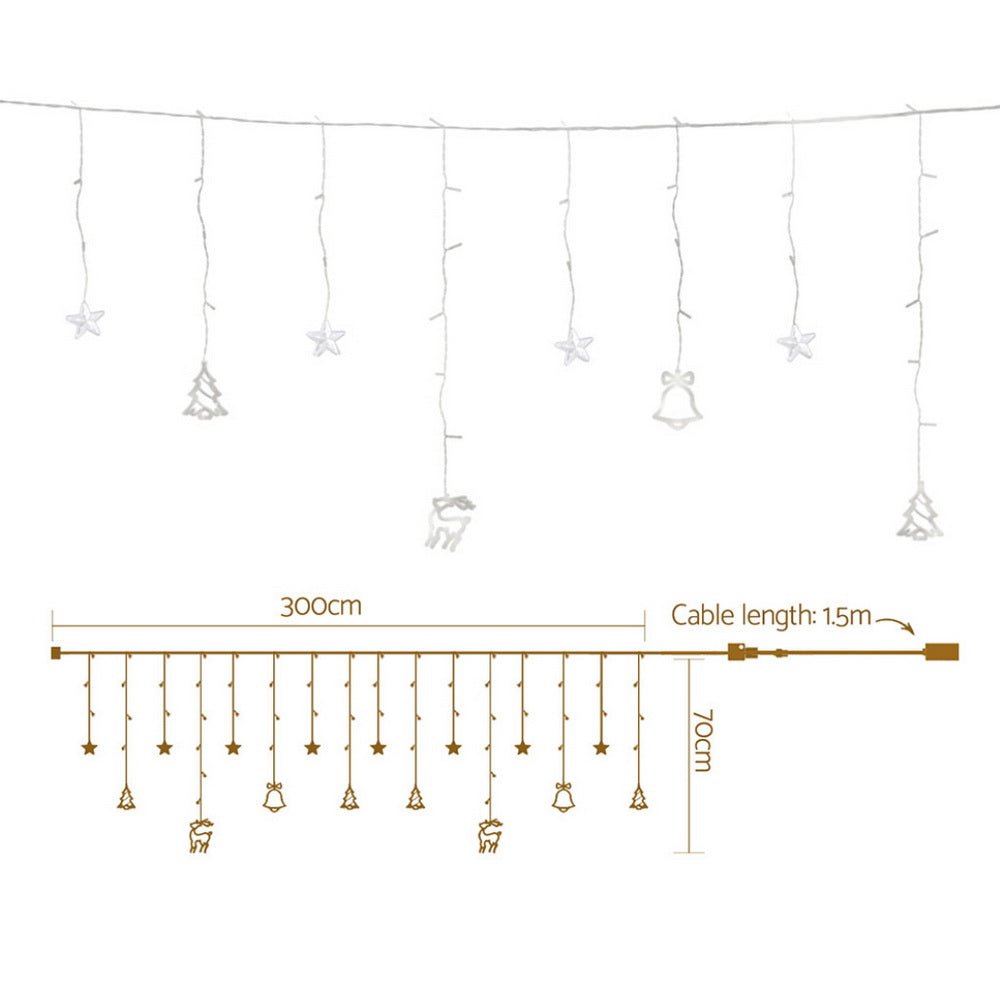 3M Christmas Icicle Lights String Lights 138 LED Warm White - Occasions > Christmas > Outdoor Decorations & Lights - Bedzy Australia