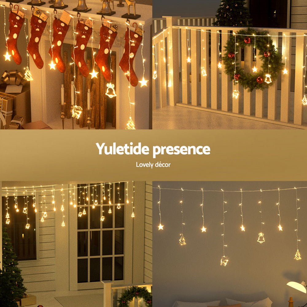 3M Christmas Icicle Lights String Lights 138 LED Warm White - Occasions > Christmas > Outdoor Decorations & Lights - Bedzy Australia