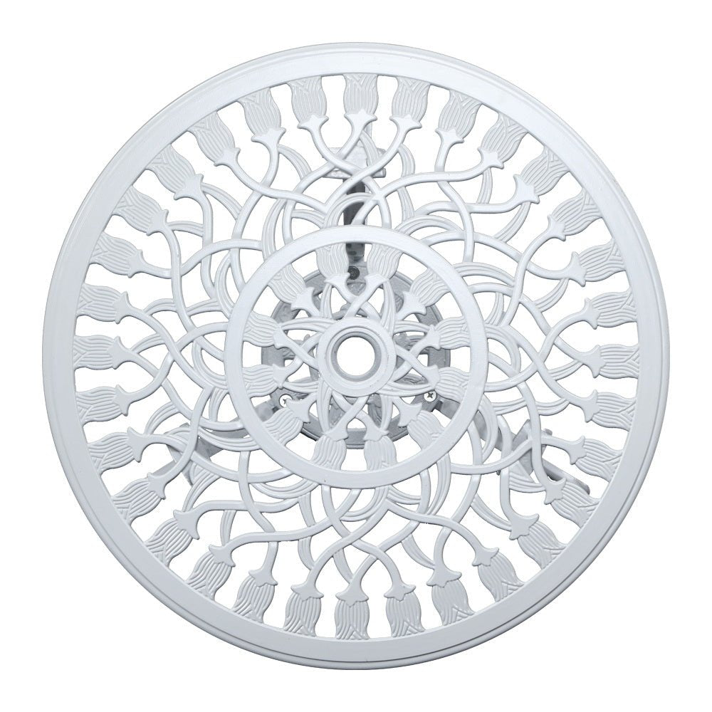 3PC Outdoor Setting Bistro Set Chairs Table Cast Aluminum Patio Furniture Tulip White - Furniture > Outdoor - Bedzy Australia