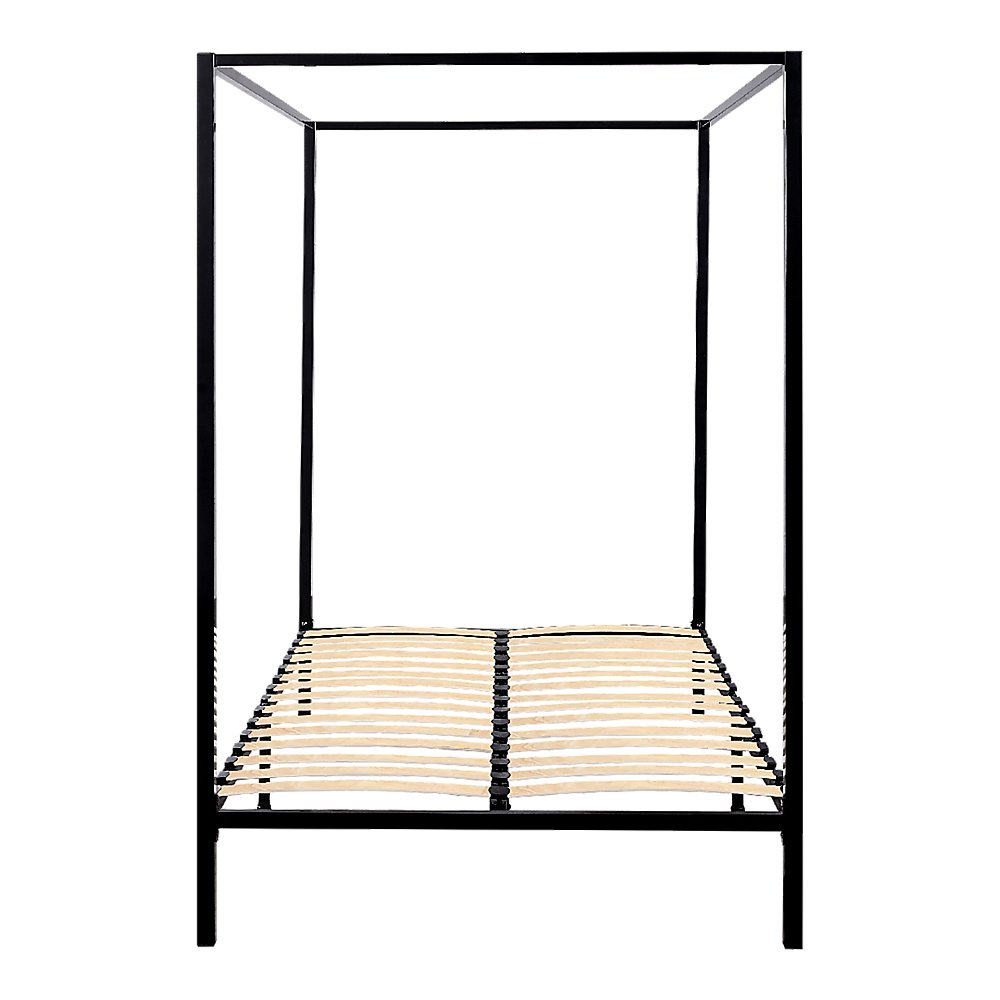 4 Poster Queen Bed Frame Black - Bedzy Australia