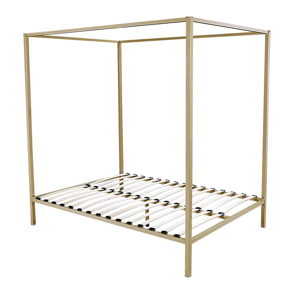 4 Poster Queen Bed Frame Gold - Bedzy Australia
