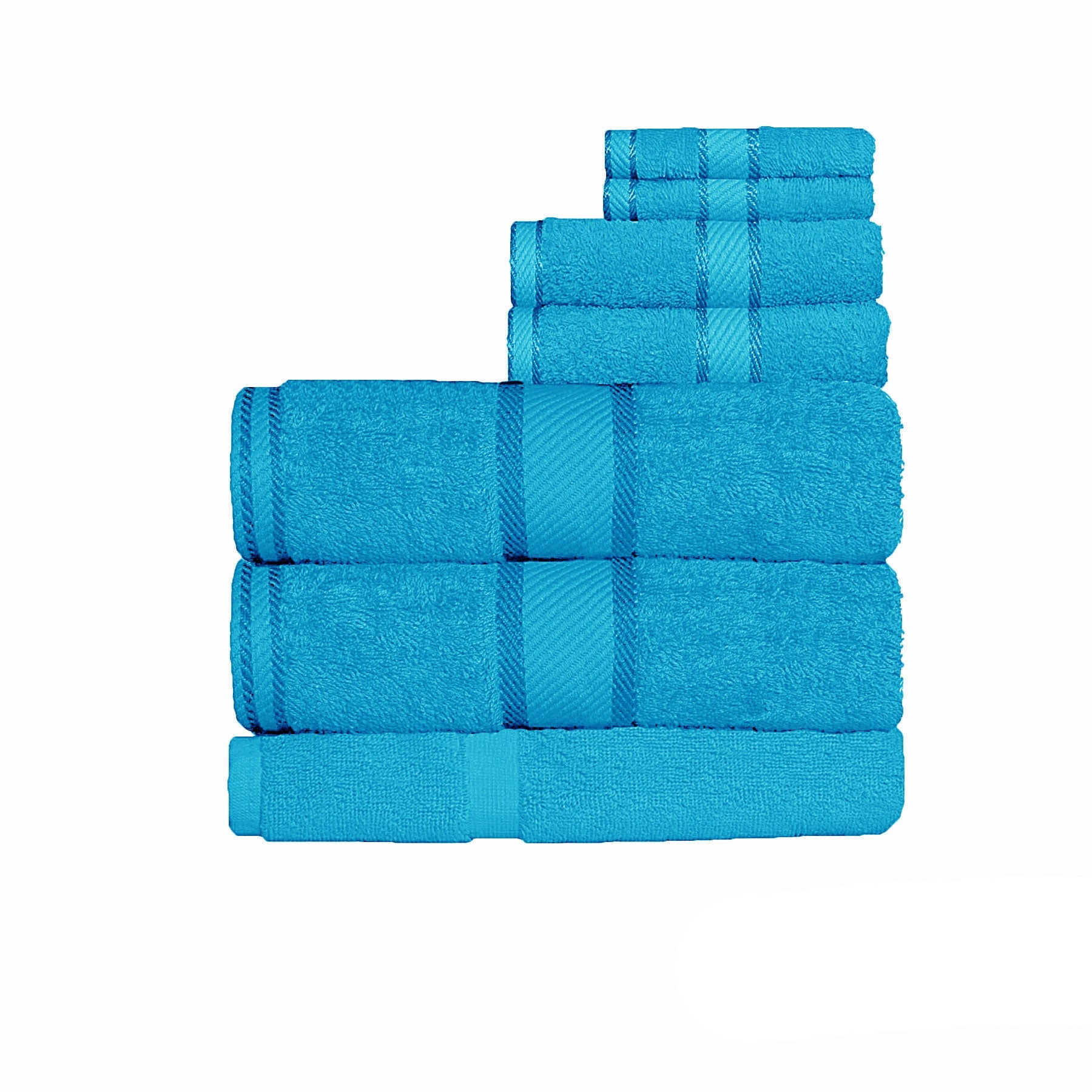 550gsm Cotton 7 Pce Bath Sheet Set Aqua - Home & Garden > Bathroom Accessories - Bedzy Australia