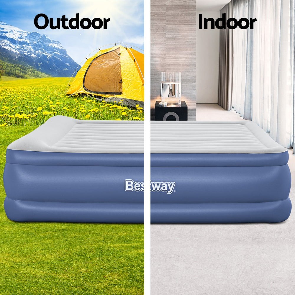 56 CM Thickness Air Bed Inflatable Mattress with Built - in Pump - King Size - Bedzy Australia