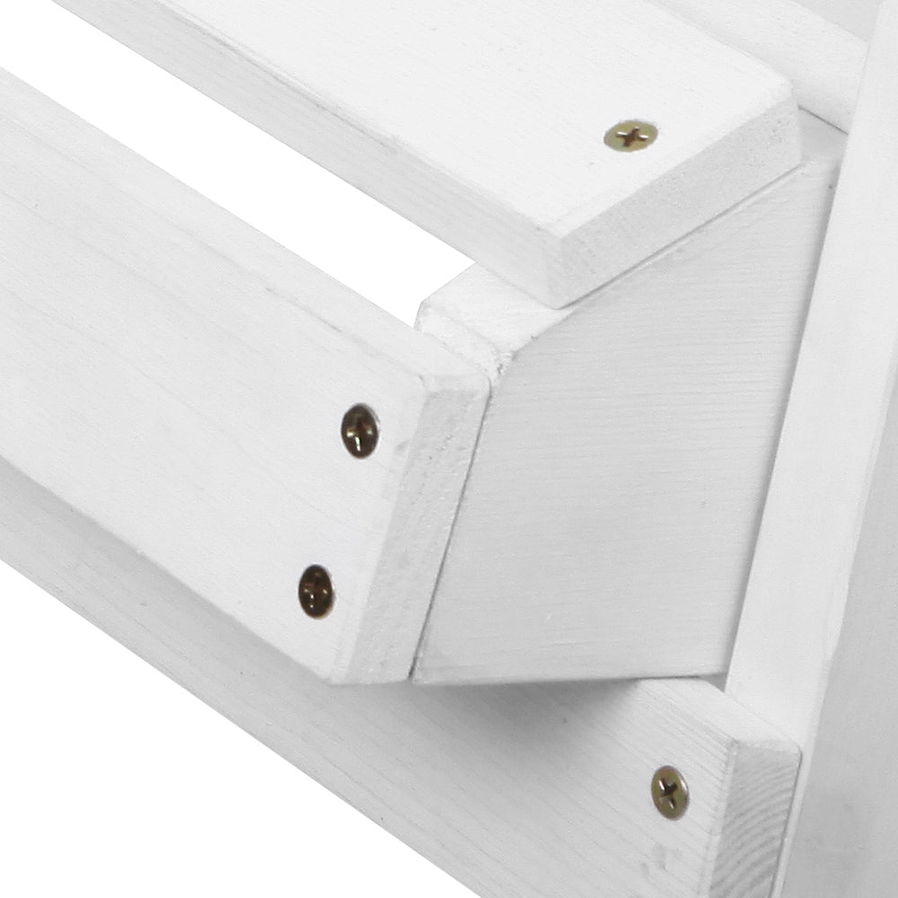 5PC Adirondack Outdoor Table and Chairs Wooden Sun Lounge Patio Furniture White - Furniture > Outdoor - Bedzy Australia