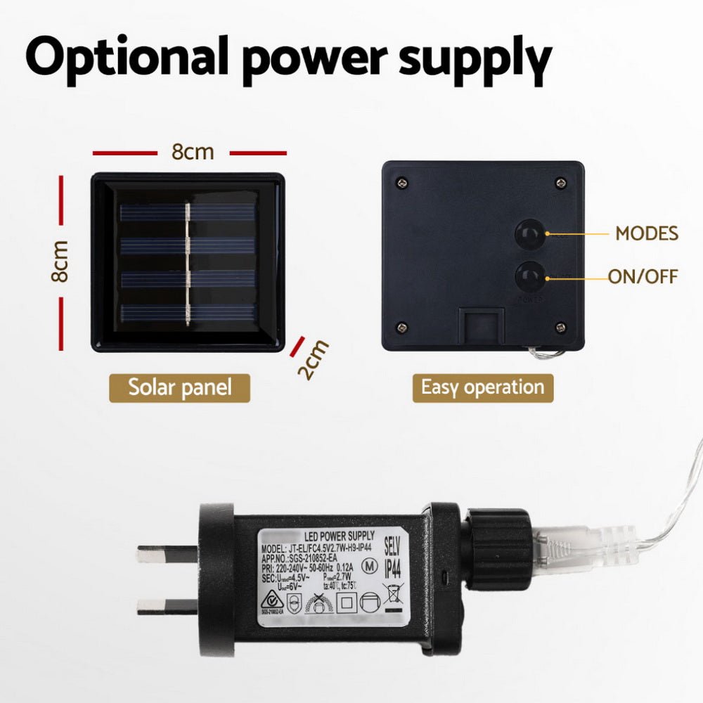 6M Christmas Icicle Lights String Light 160 LED Solar Powered Cold - Occasions > Christmas > Outdoor Decorations & Lights - Bedzy Australia