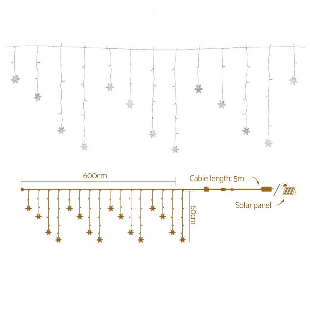 6M Christmas Icicle Lights String Light 160 LED Solar Powered Cold - Occasions > Christmas > Outdoor Decorations & Lights - Bedzy Australia