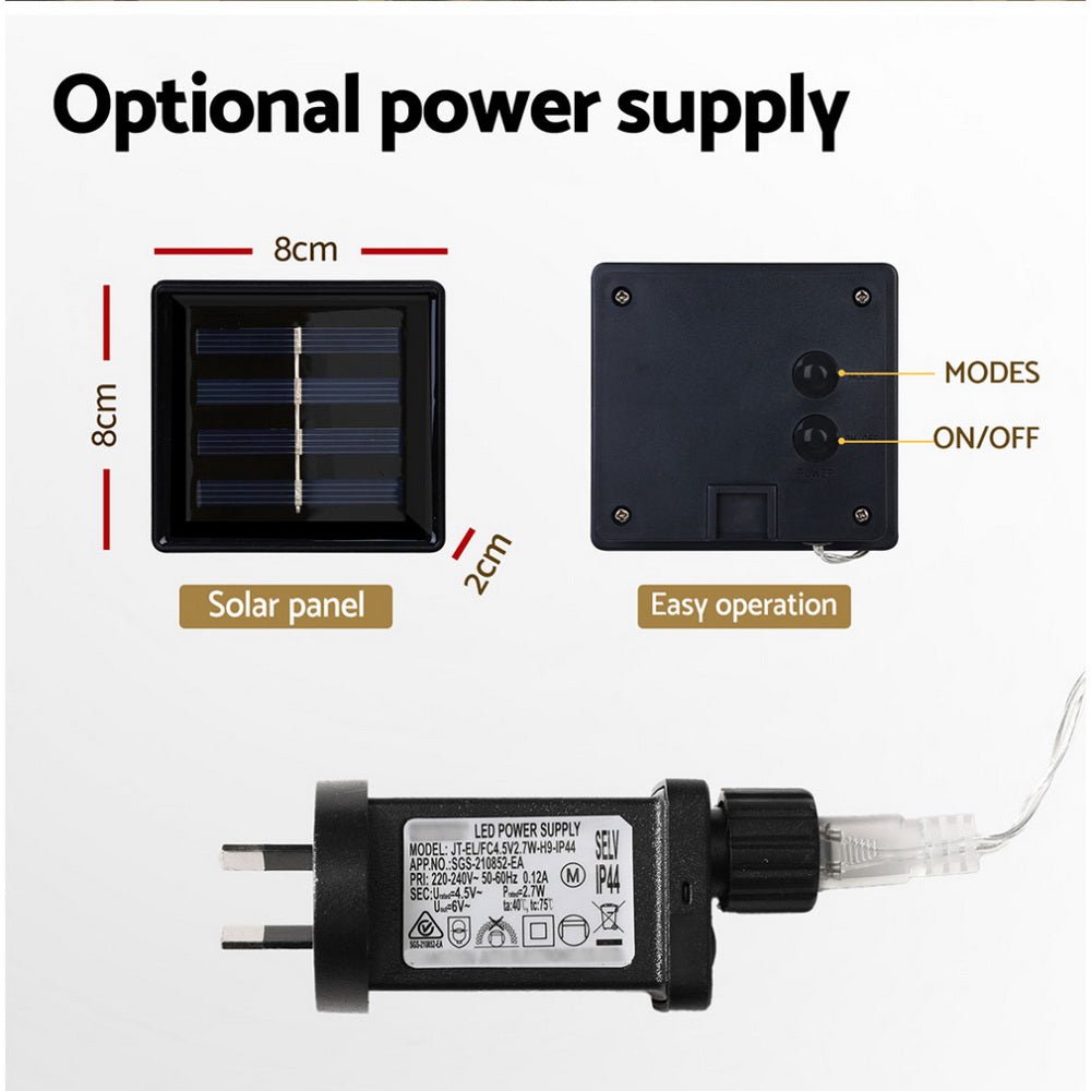 6M Christmas Icicle Lights String Light 160 LED Solar Powered Warm - Occasions > Christmas > Outdoor Decorations & Lights - Bedzy Australia