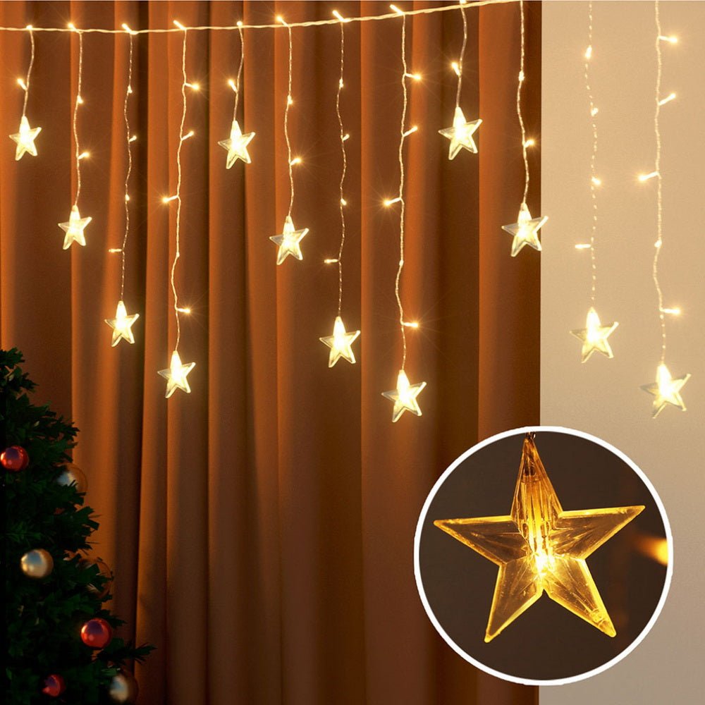 6M Christmas Icicle Lights String Light 160 LED Solar Powered Warm - Occasions > Christmas > Outdoor Decorations & Lights - Bedzy Australia