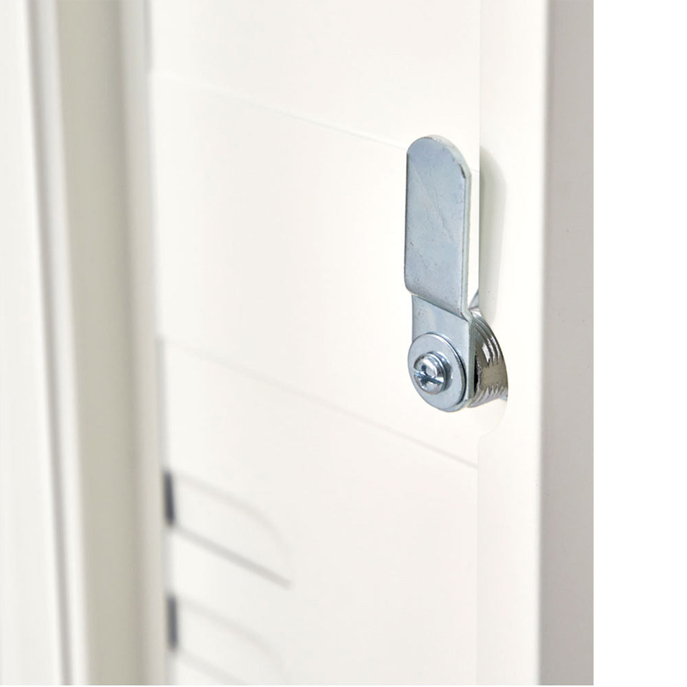 Metal Locker Style Bedside Table - White