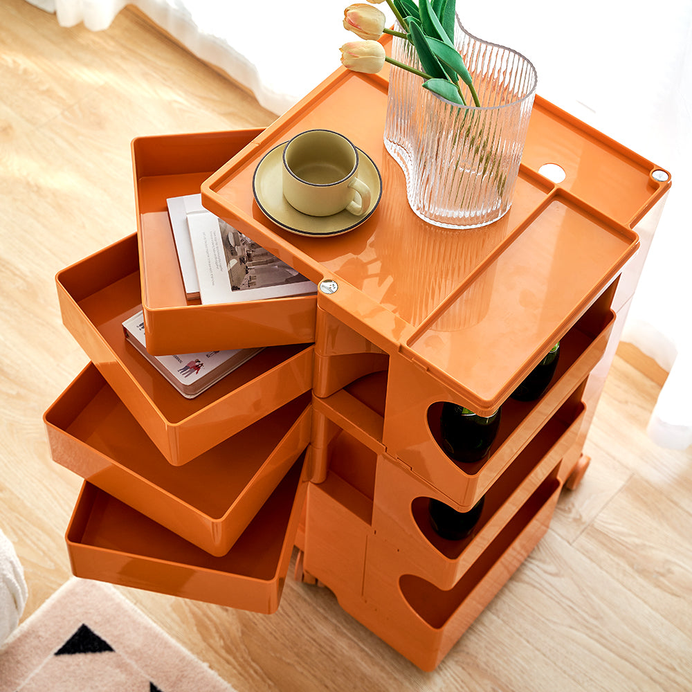 5 Tier Bedside Table Organizer Orange