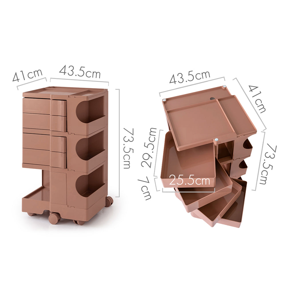 5 Tier Bedside Table Organizer Pink