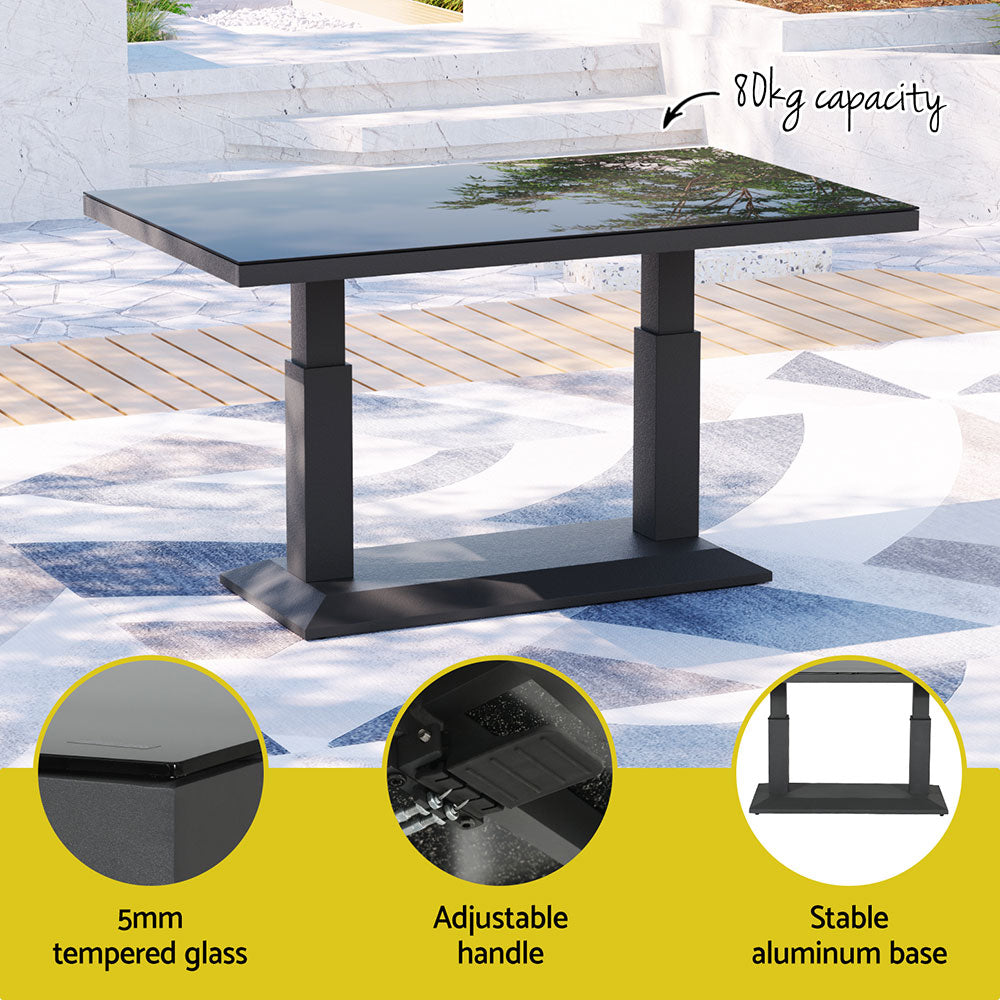 Torquay Outdoor Aluminium 7 Seater Lounge Set - Grey