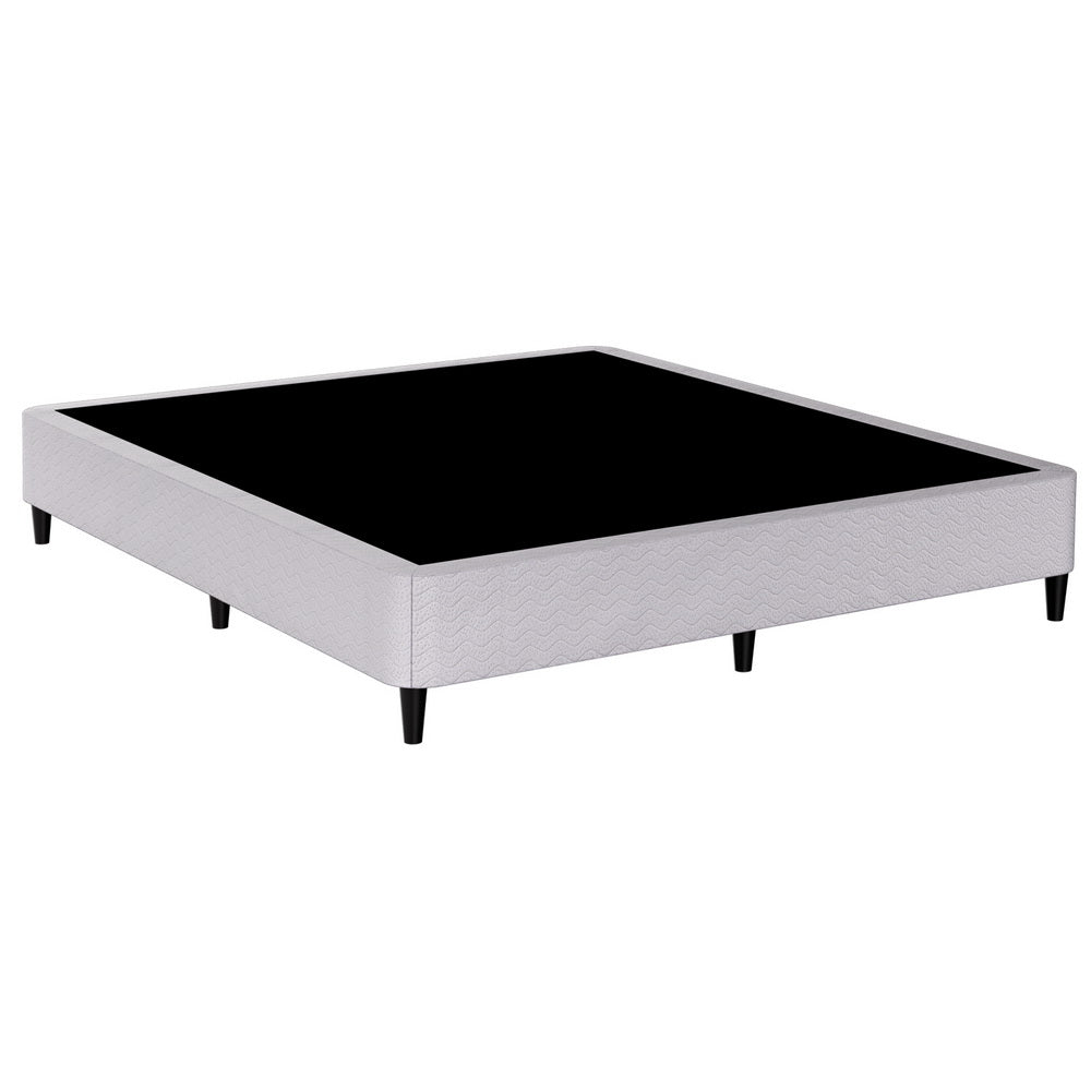 Mason King Bed Frame Base Grey with sturdy legs and sleek upholstered design for modern bedroom furniture by Bedzy