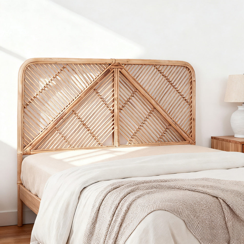 Bed Headboard Queen Bedhead Rattan - FRED Pine