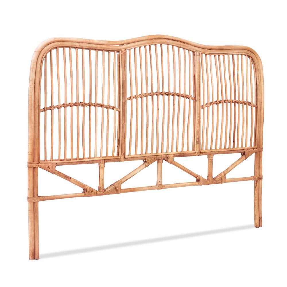Bed Headboard Double Bedhead Rattan - NERO Pine