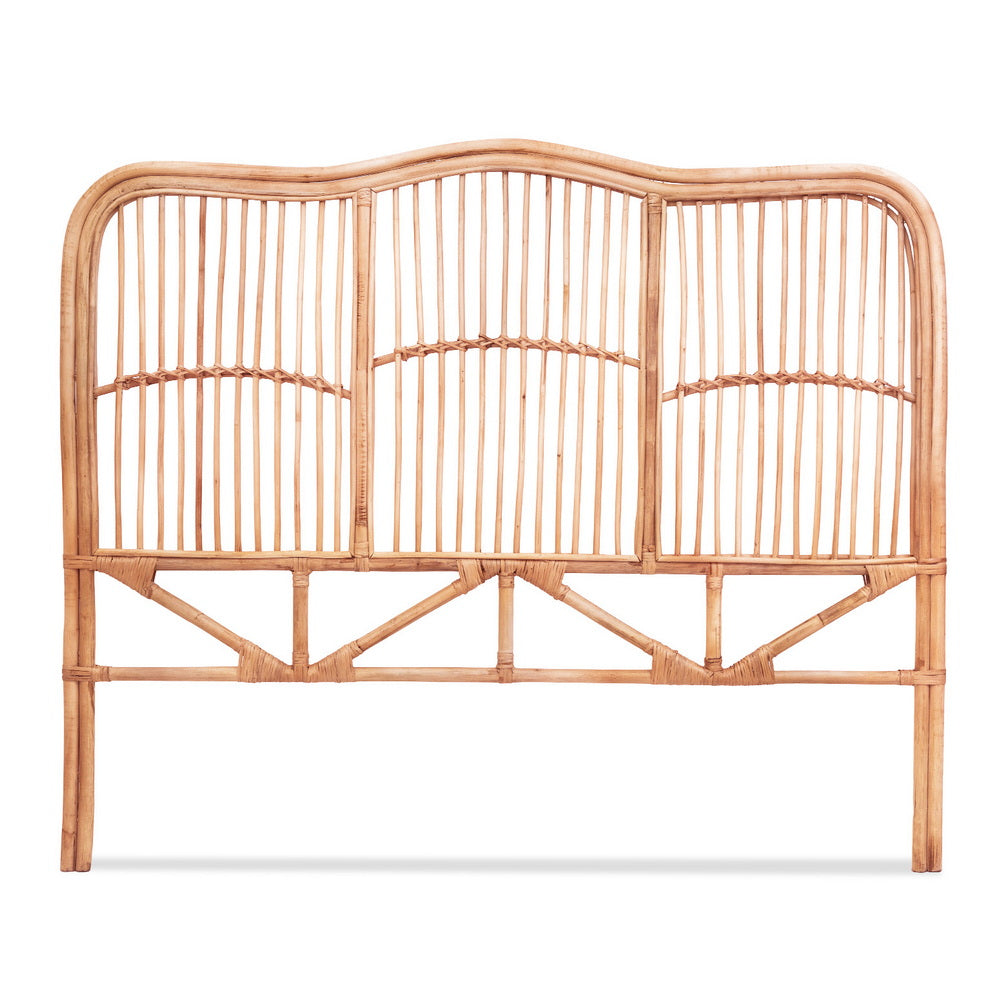 Bed Headboard Double Bedhead Rattan - NERO Pine