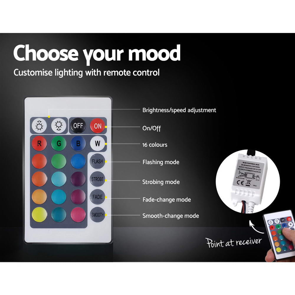 Wanda Queen Gas Lift Storage Bed Frame with LED Lights – White