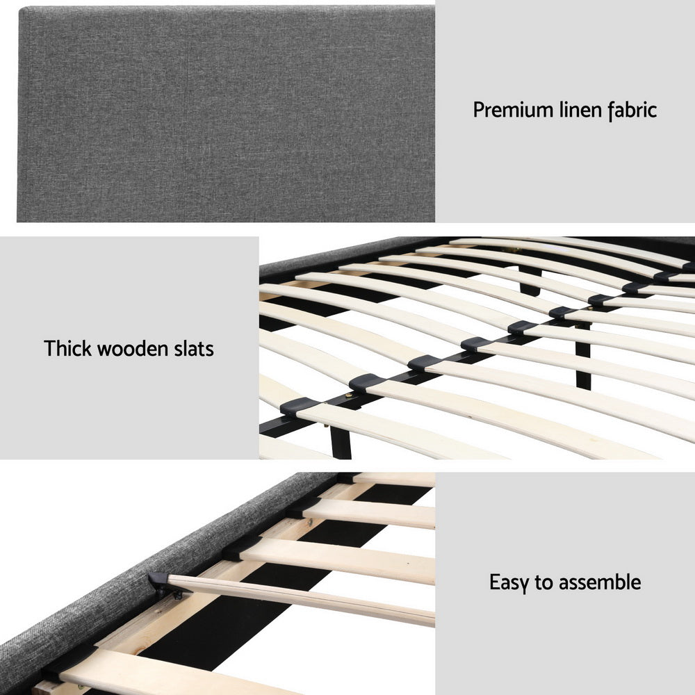 Double Package | Coogee Bed Grey & Reverie Euro Top Mattress (Medium Firm)