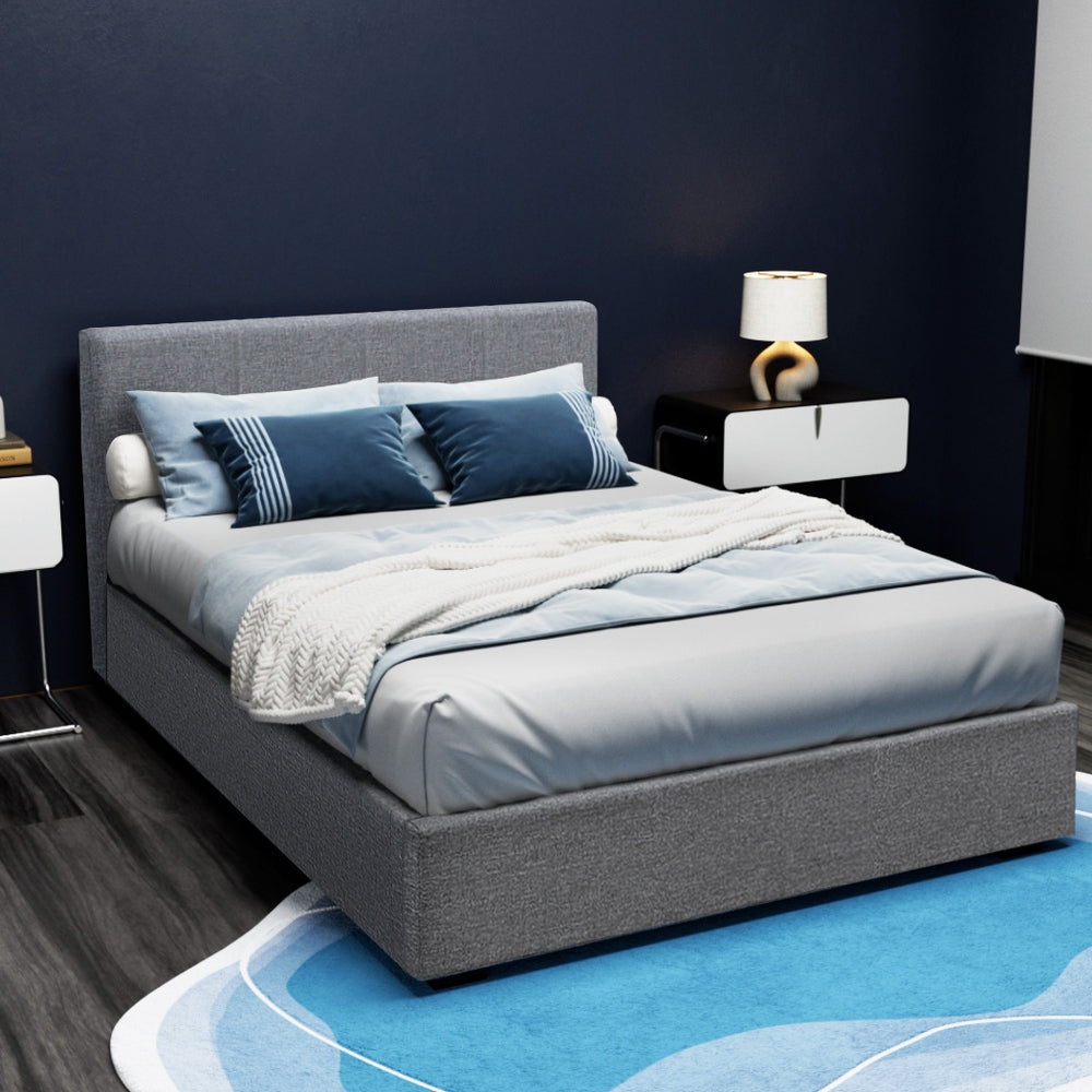 Elwood Gas Lift Storage Double Bed Frame Grey
