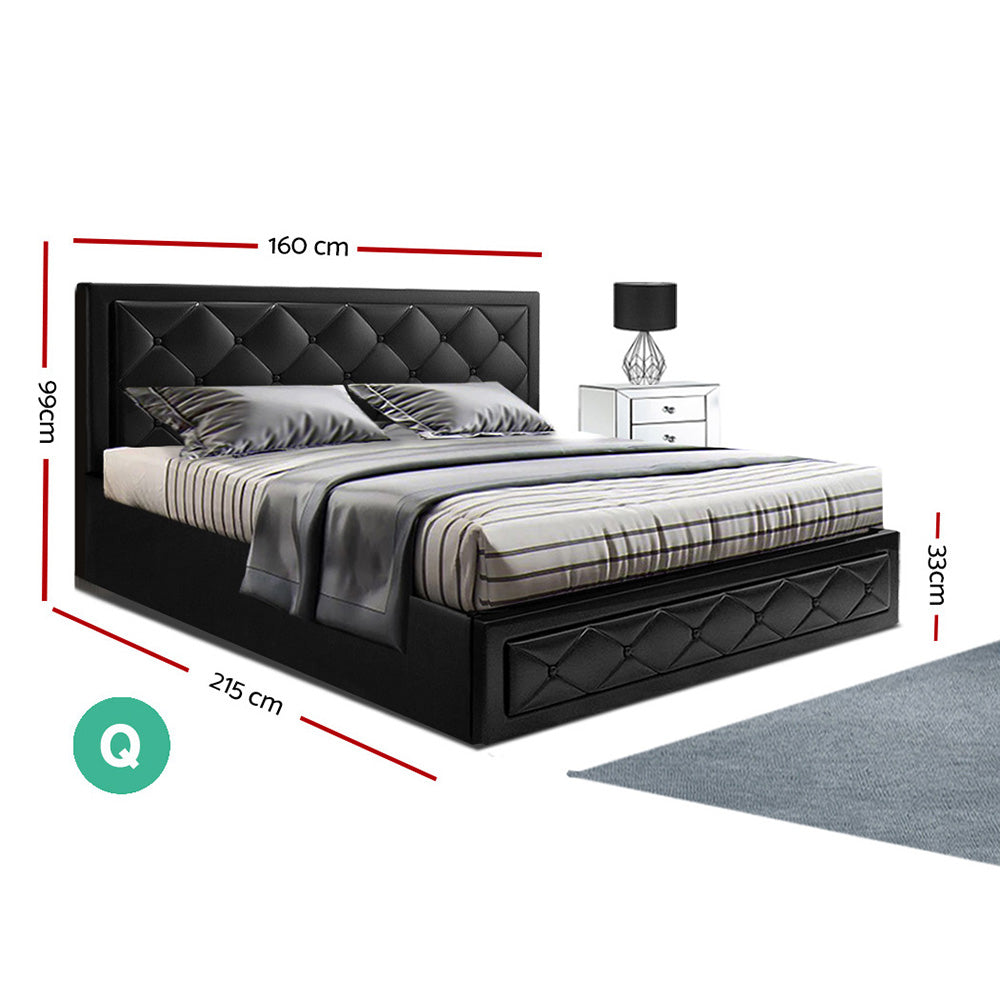 Bronte Storage Queen Bed Frame Black