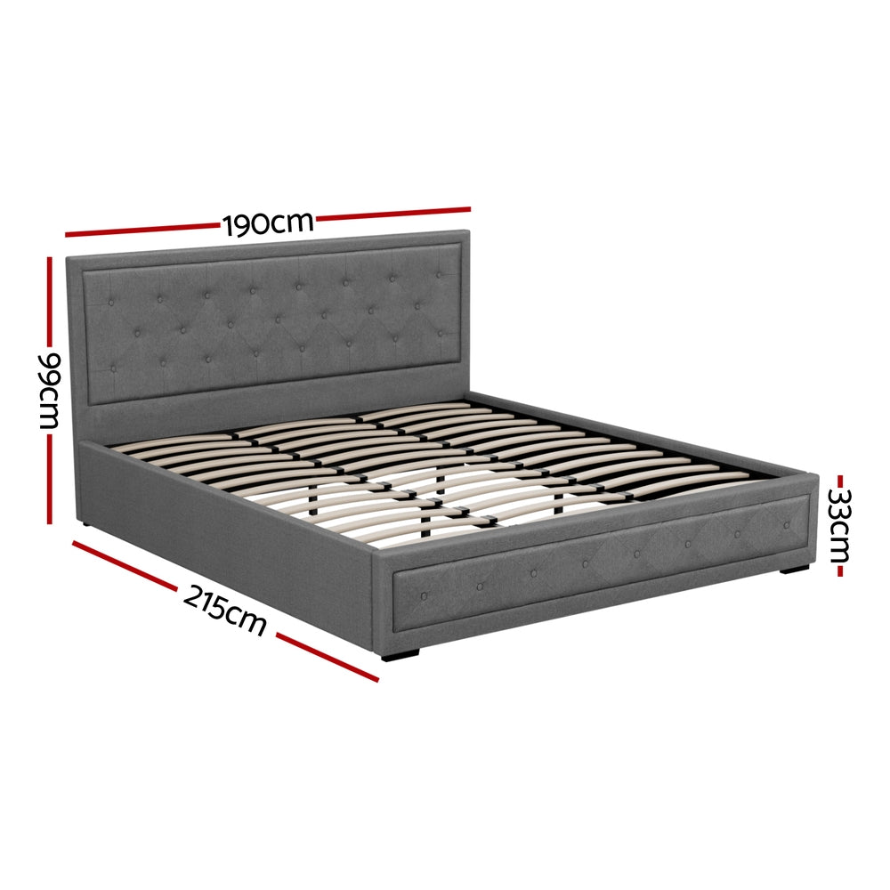 Bronte Storage King Bed Frame Grey