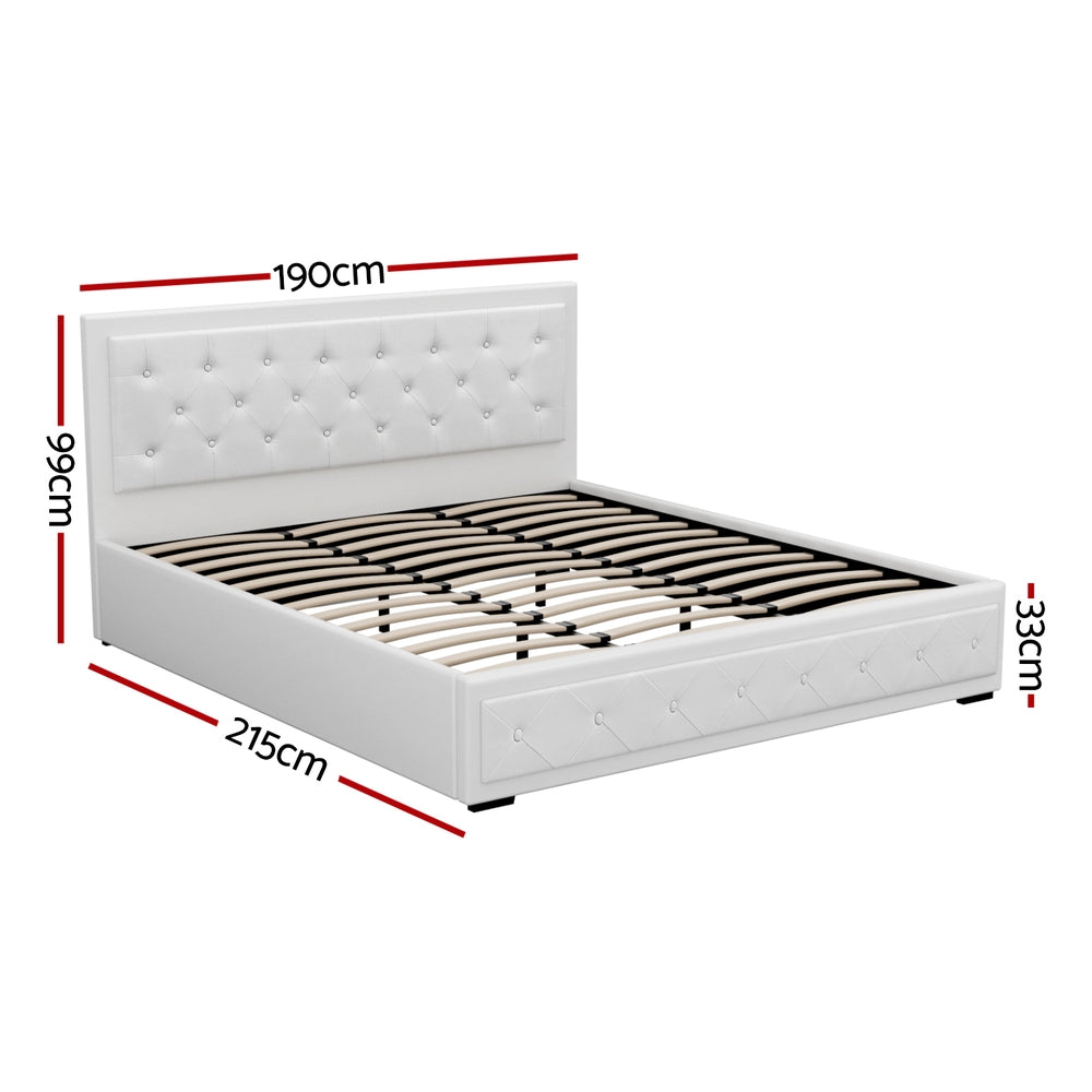 Bronte Storage King Bed Frame White