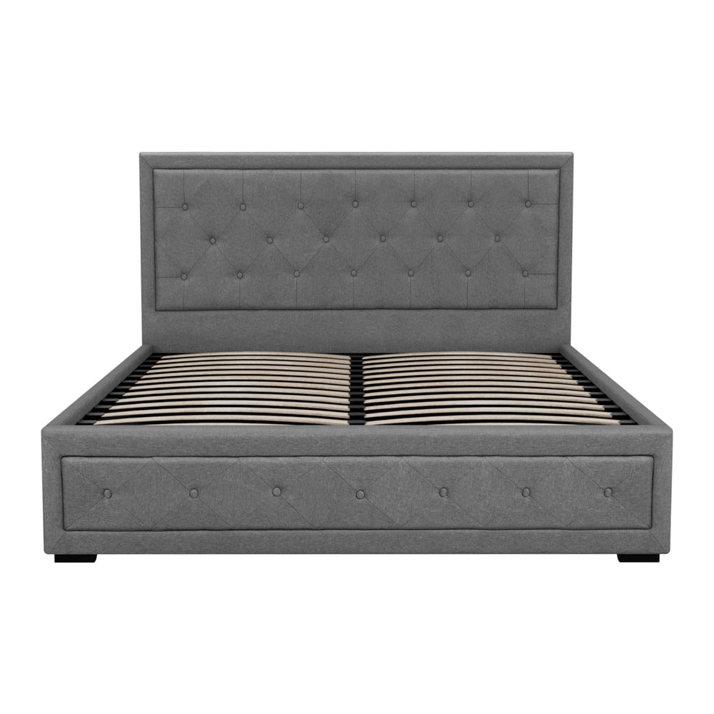 Bronte Storage Queen Bed Frame Grey