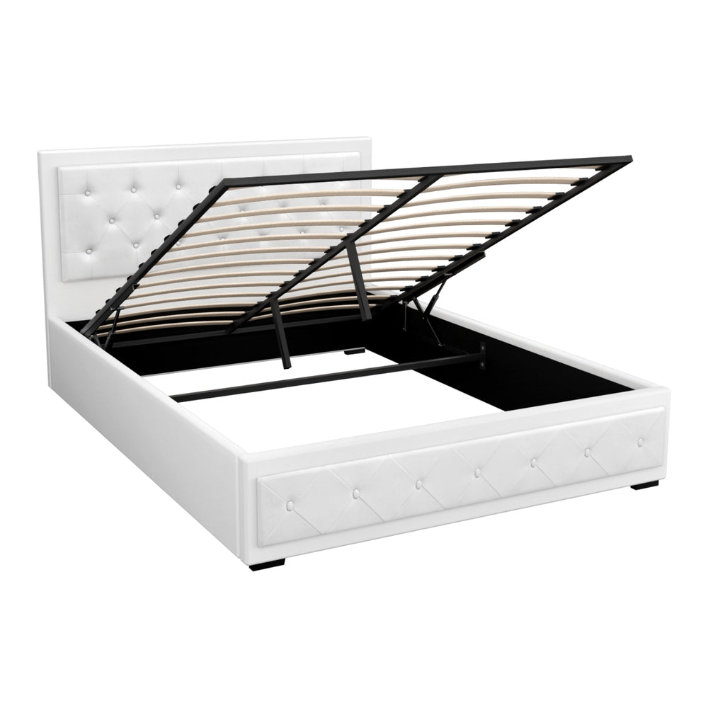 Bronte Storage Queen Bed Frame White