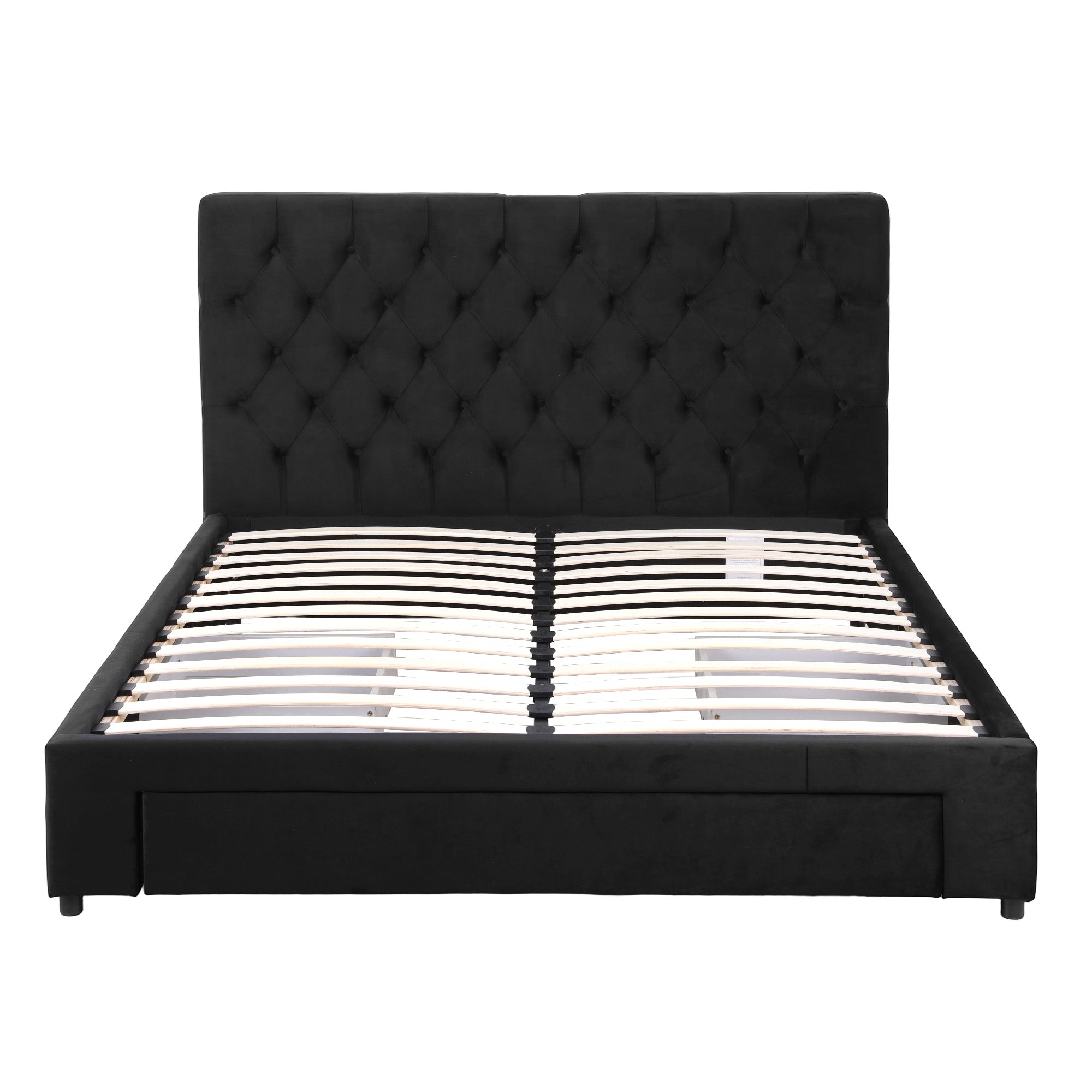 Queen Package | Lunara Storage Bed Black & Serenity Euro Top Mattress (Medium Firm)