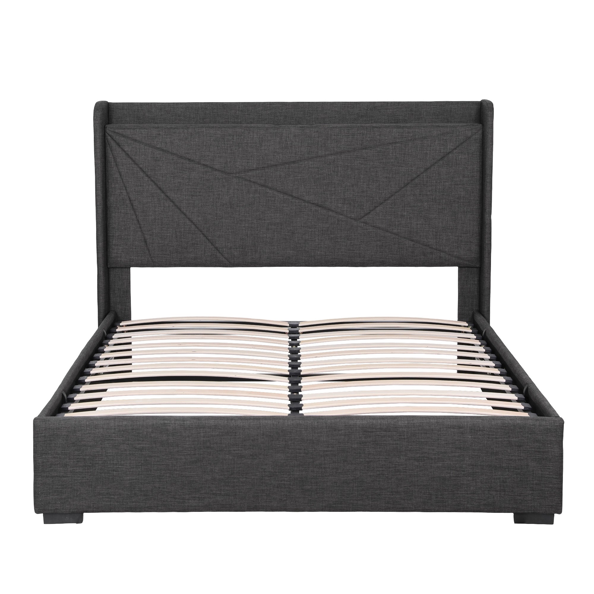 Double Package | Moree Gas Lift Bed Frame Charcoal & Serenity Euro Top Mattress (Medium Firm)