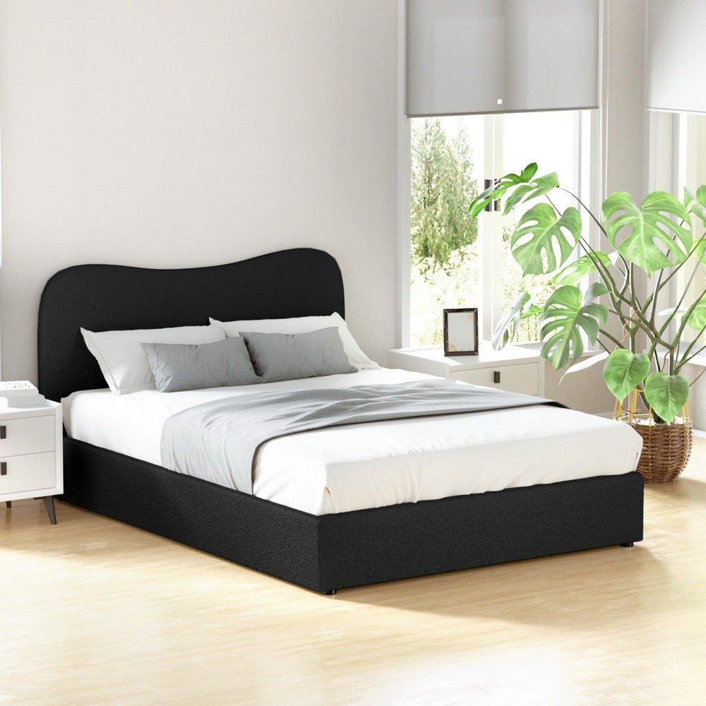 Albany Bouclé Double Bed Frame - Black