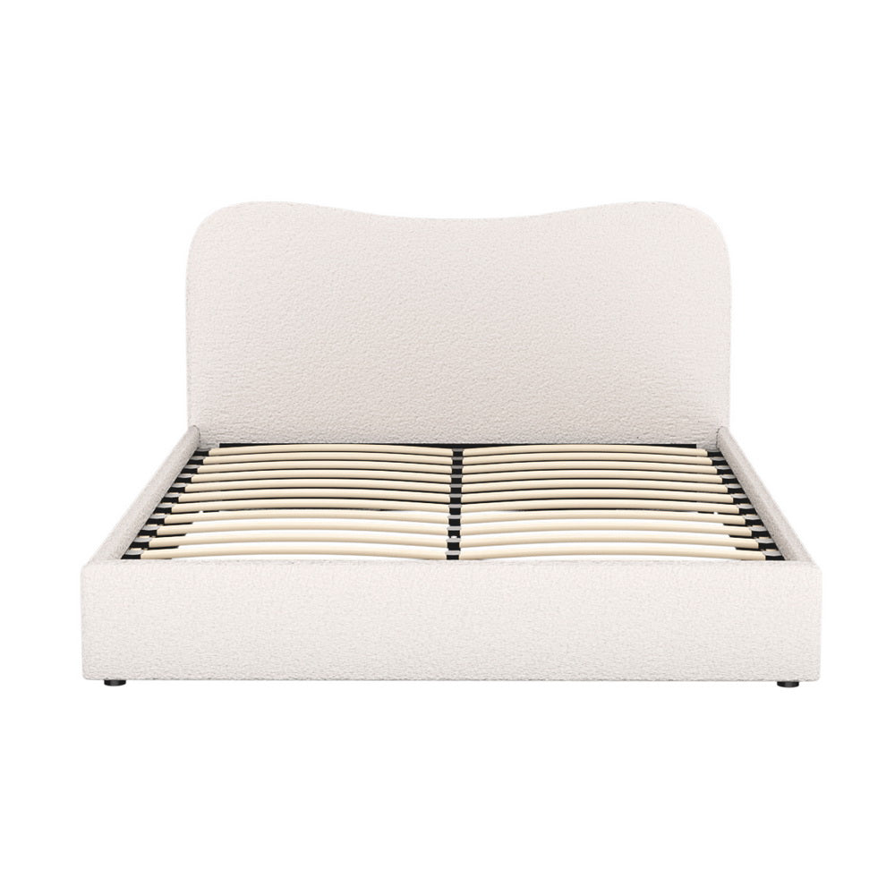 Albany Queen Boucle Bed Frame - Cream White