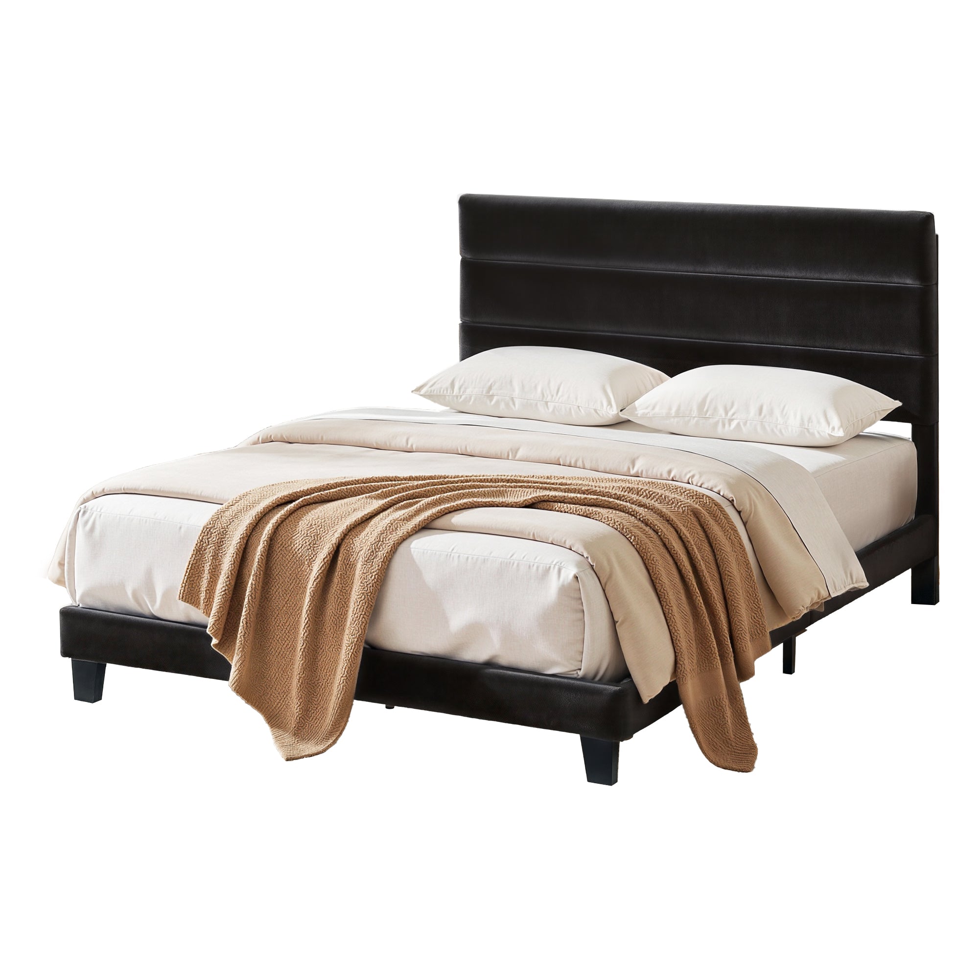 Double Package | Hush Velvet Bed Frame Black & Serenity Euro Top Mattress (Medium Firm)