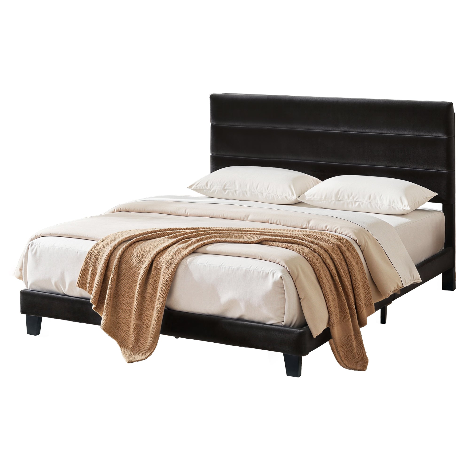 Hush King Velvet Upholstered Bed Frame - Black