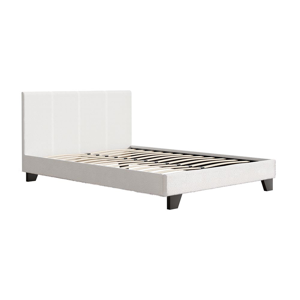 Coogee Double Bed Frame Cuddly White Bouclé