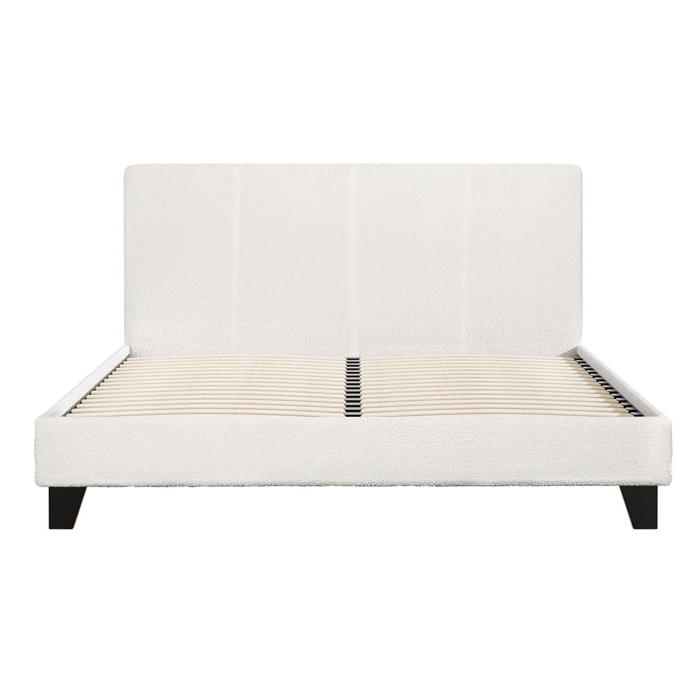 Coogee Double Bed Frame Cuddly White Bouclé
