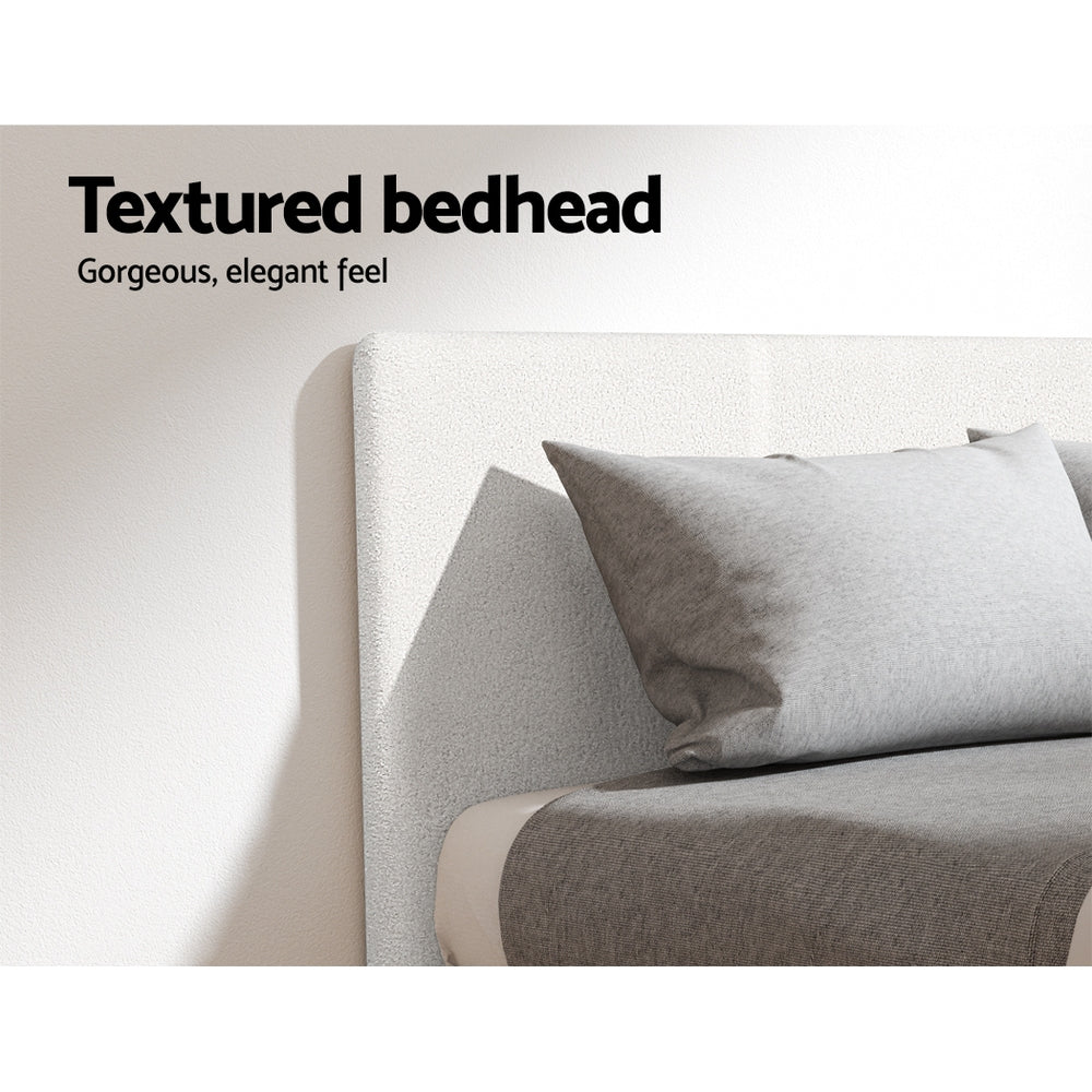 Coogee Double Bed Frame Cuddly White Bouclé