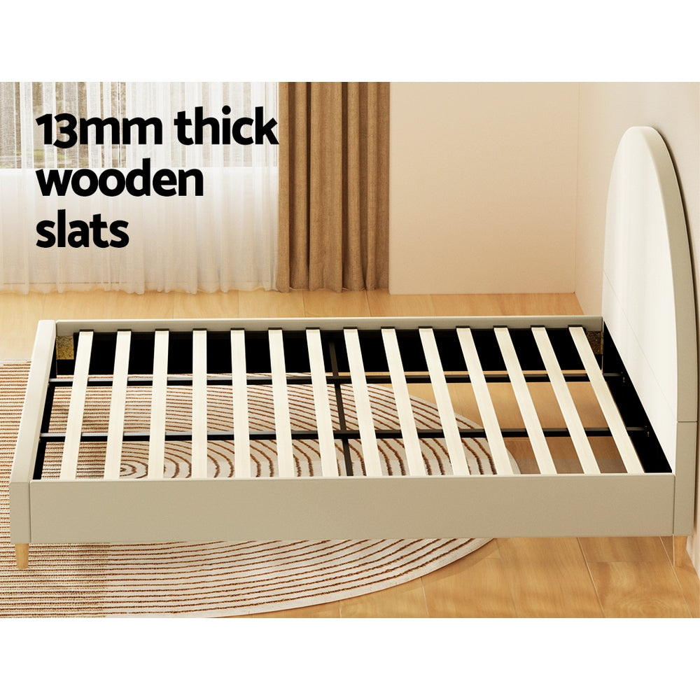 Ella Arched King Bed Frame Cream Velvet