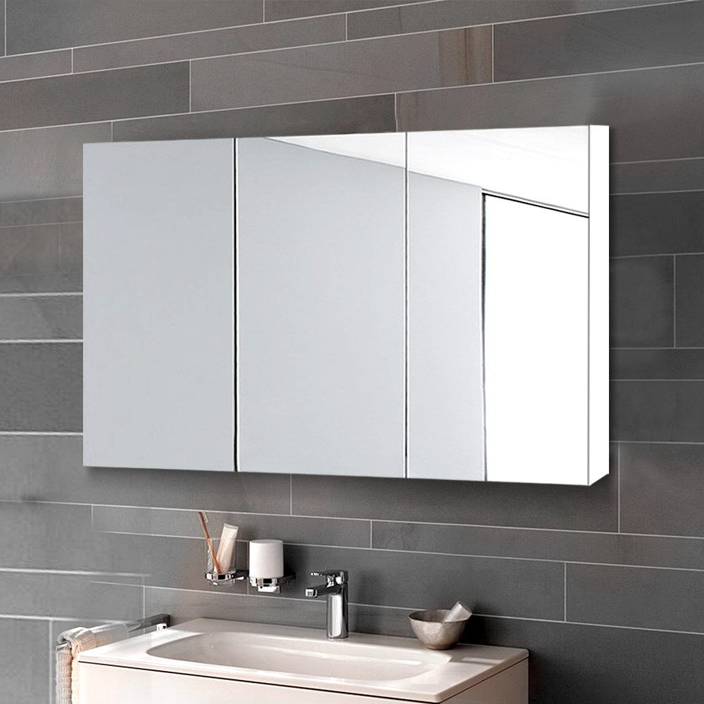 Bathroom Vanity Mirror with Storage Cabinet - White