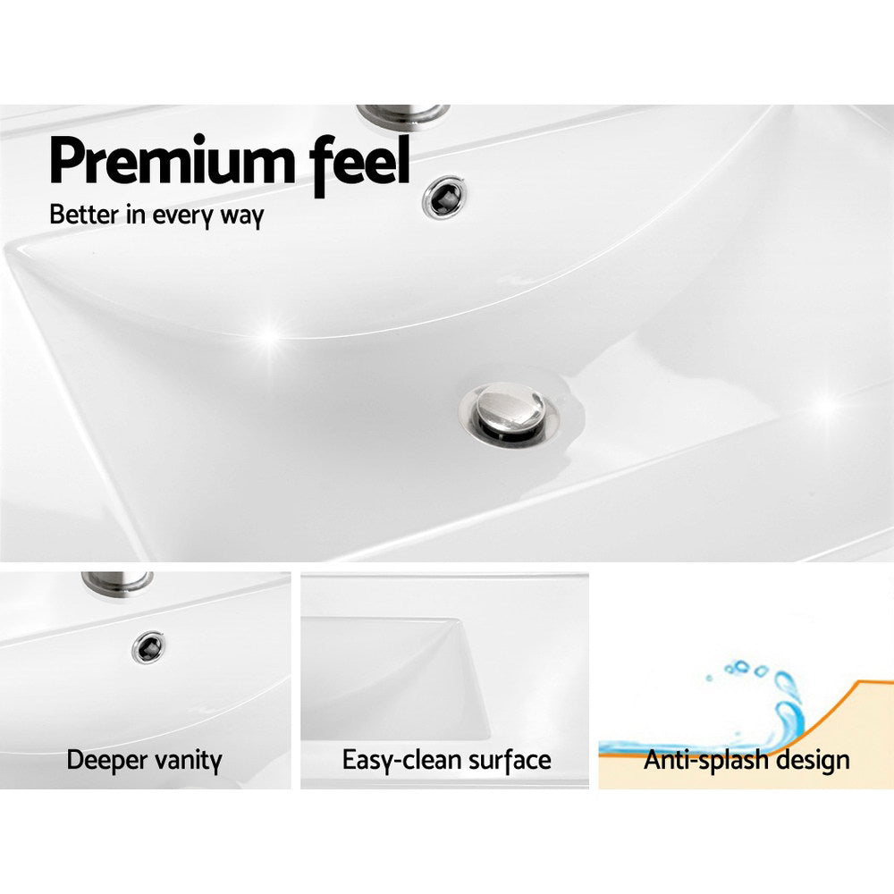 Vanity Unit 765mm Freestanding Basin Cabinet with deep basin, easy-clean surface, and anti-splash design in white finish