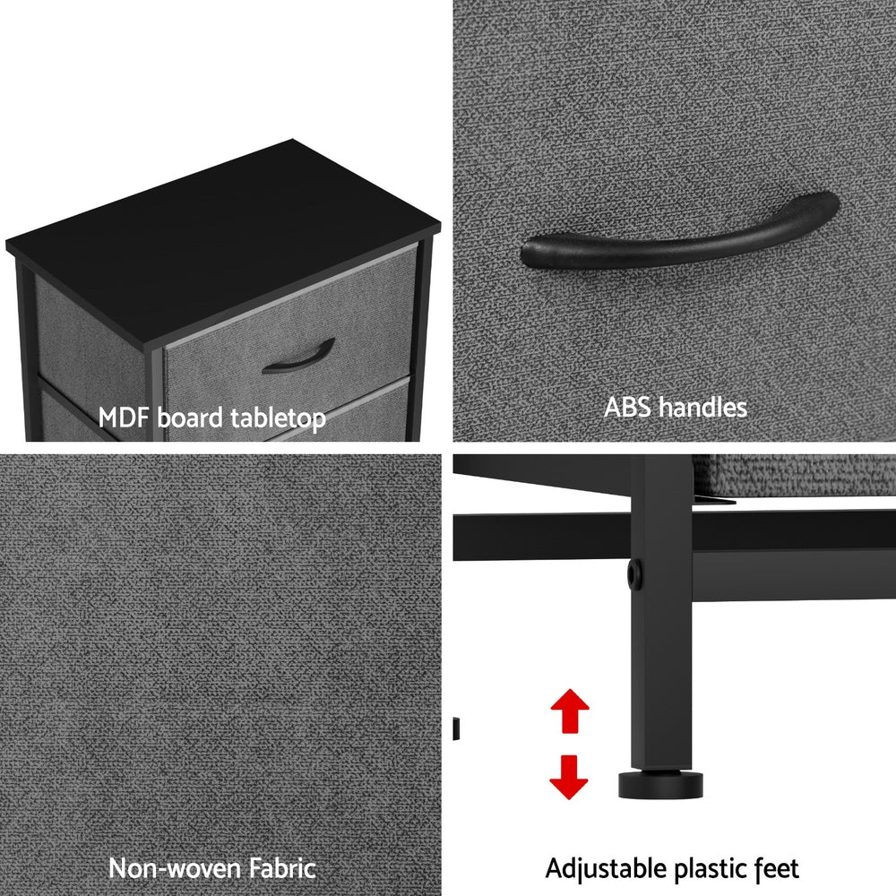 Chest of 4 Drawers Storage Dresser Tallboy Grey