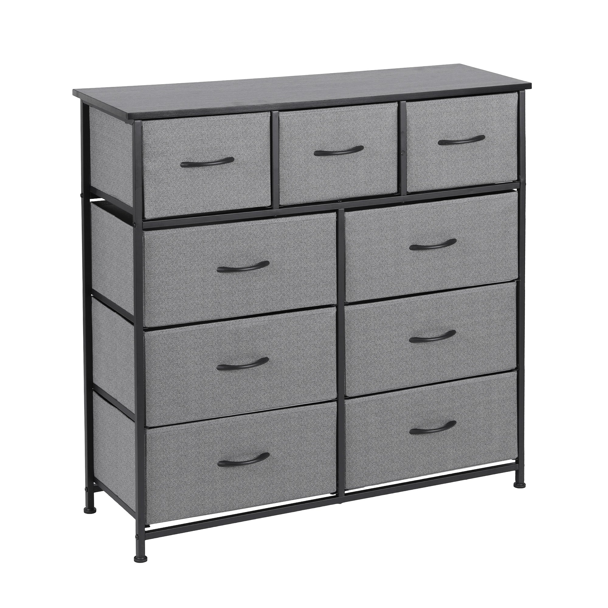 Chest of 9 Drawers Storage Dresser Tallboy Dark Grey