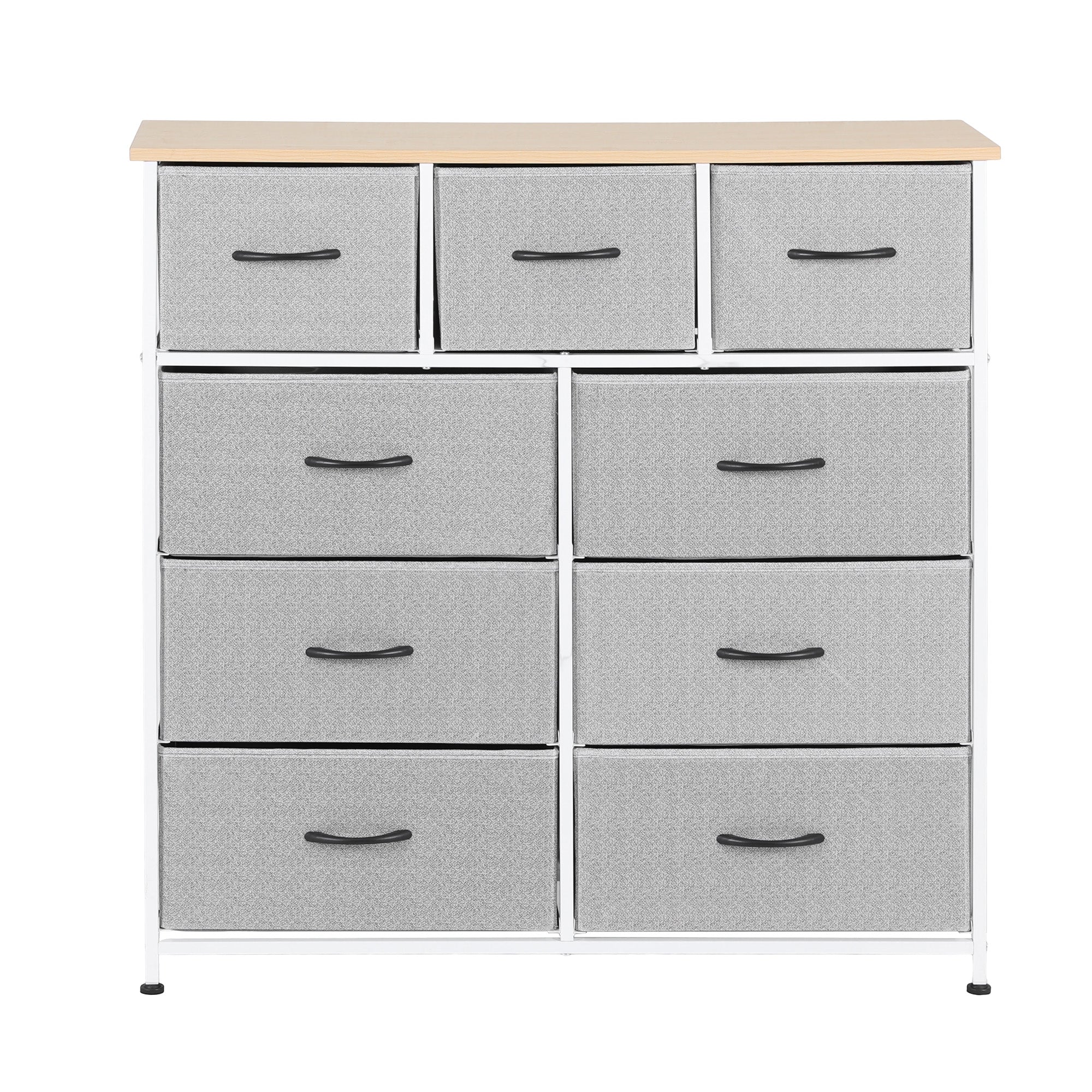 Chest of 9 Drawers Storage Dresser Tallboy Light Grey