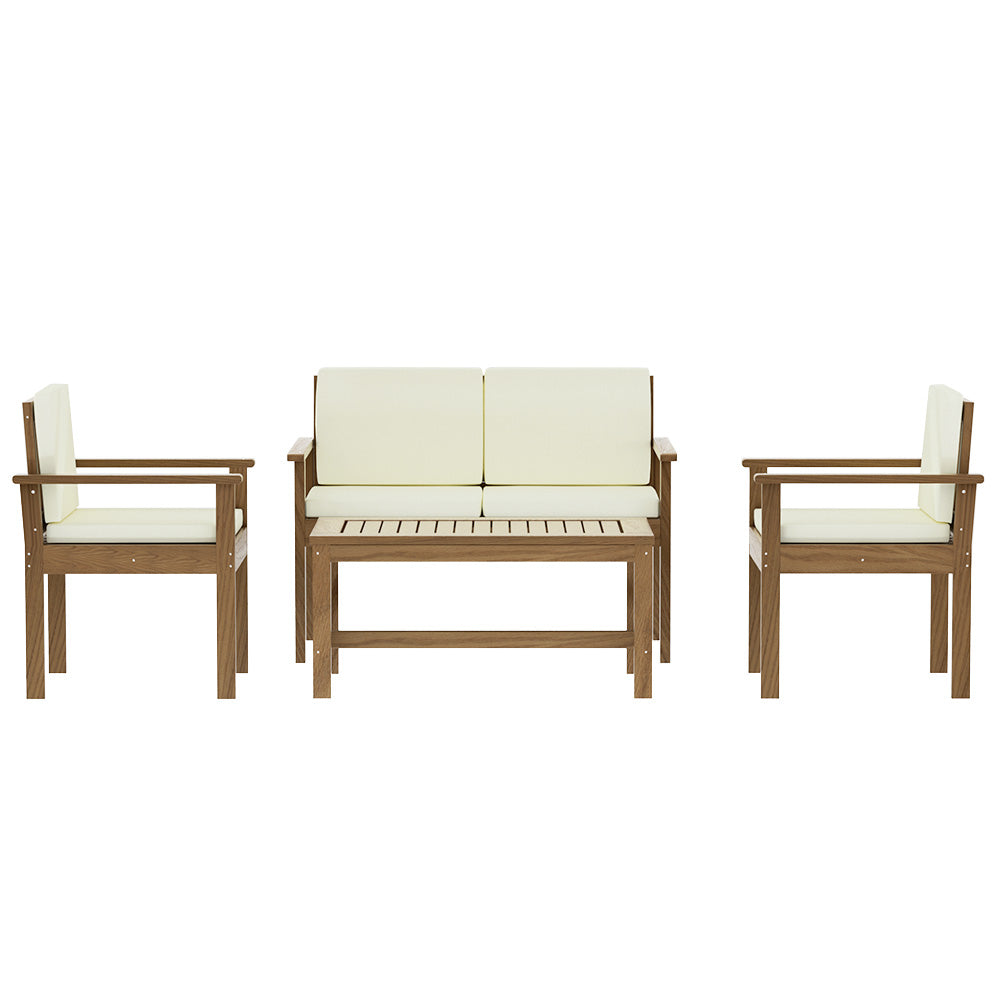4 Seater Acacia Wood Lounge Setting