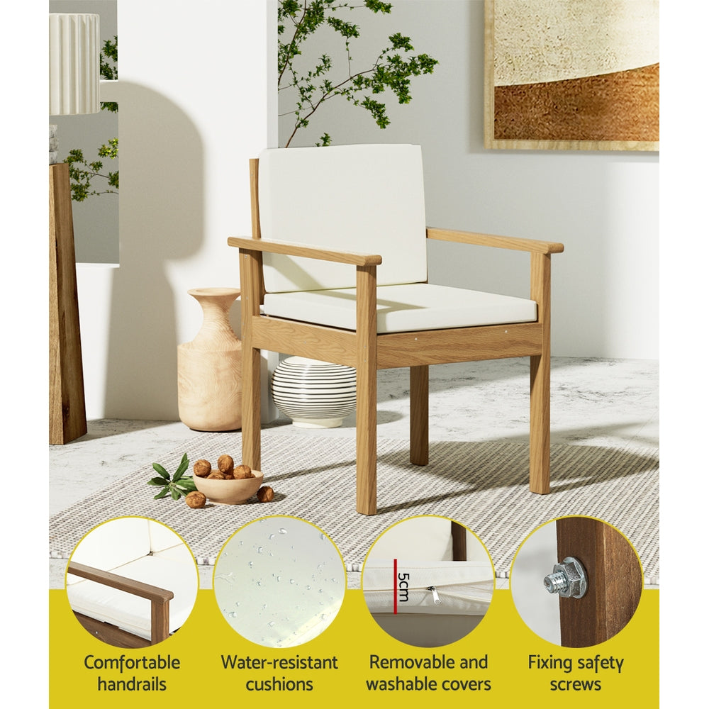 4 Seater Acacia Wood Lounge Setting