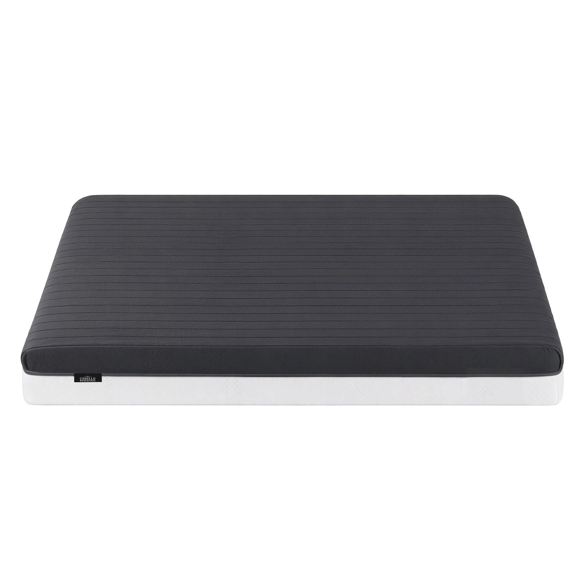 18cm Double Memory Foam Mattress Dual Feel Reversible - Charcoal and White